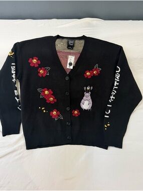 Studio Ghibli Spirited Away Floral Embroidered Cardigan From Box Lunch Large NWT